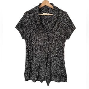 Laura Cable Knit Short Sleeve Cotton Cardigan Sweater Top, Women’s Size L